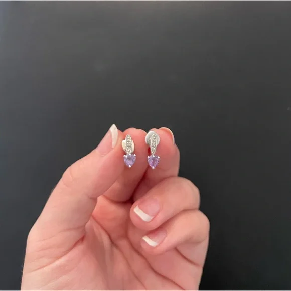 KAY Heart Drop Birthstone Earrings - Picture 8 of 11